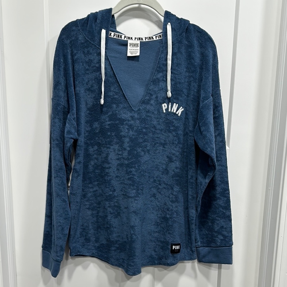 Victoria’s Secret PINK V-Neck Terry Cloth Hoodie - Size XS